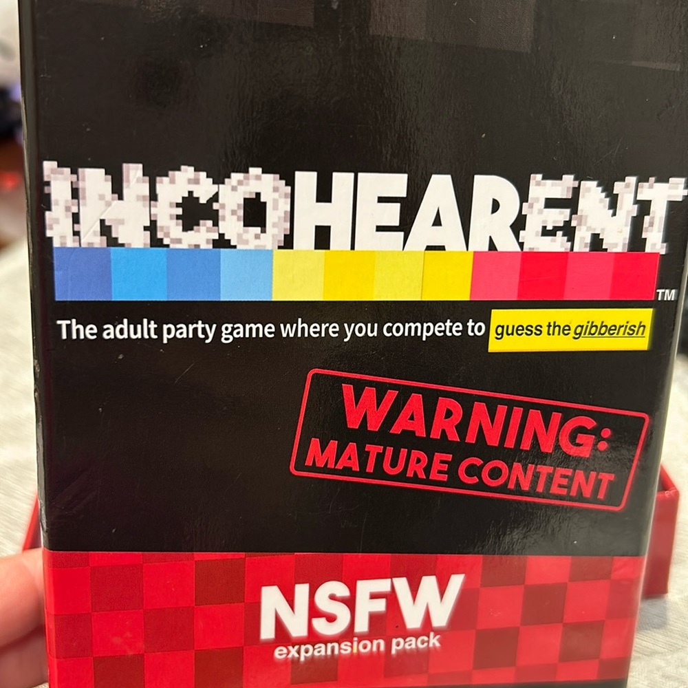 Incohearent NSFW party game almost new
